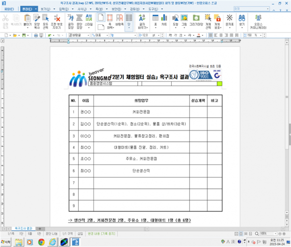 1분기 욕구조사결과